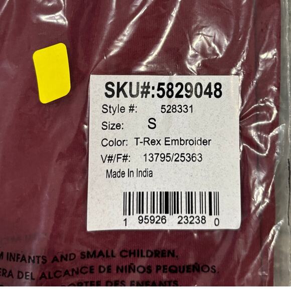 Lands' End T-Rex Embroider Long Sleeve Shirt Size Small - Picture 3 of 3